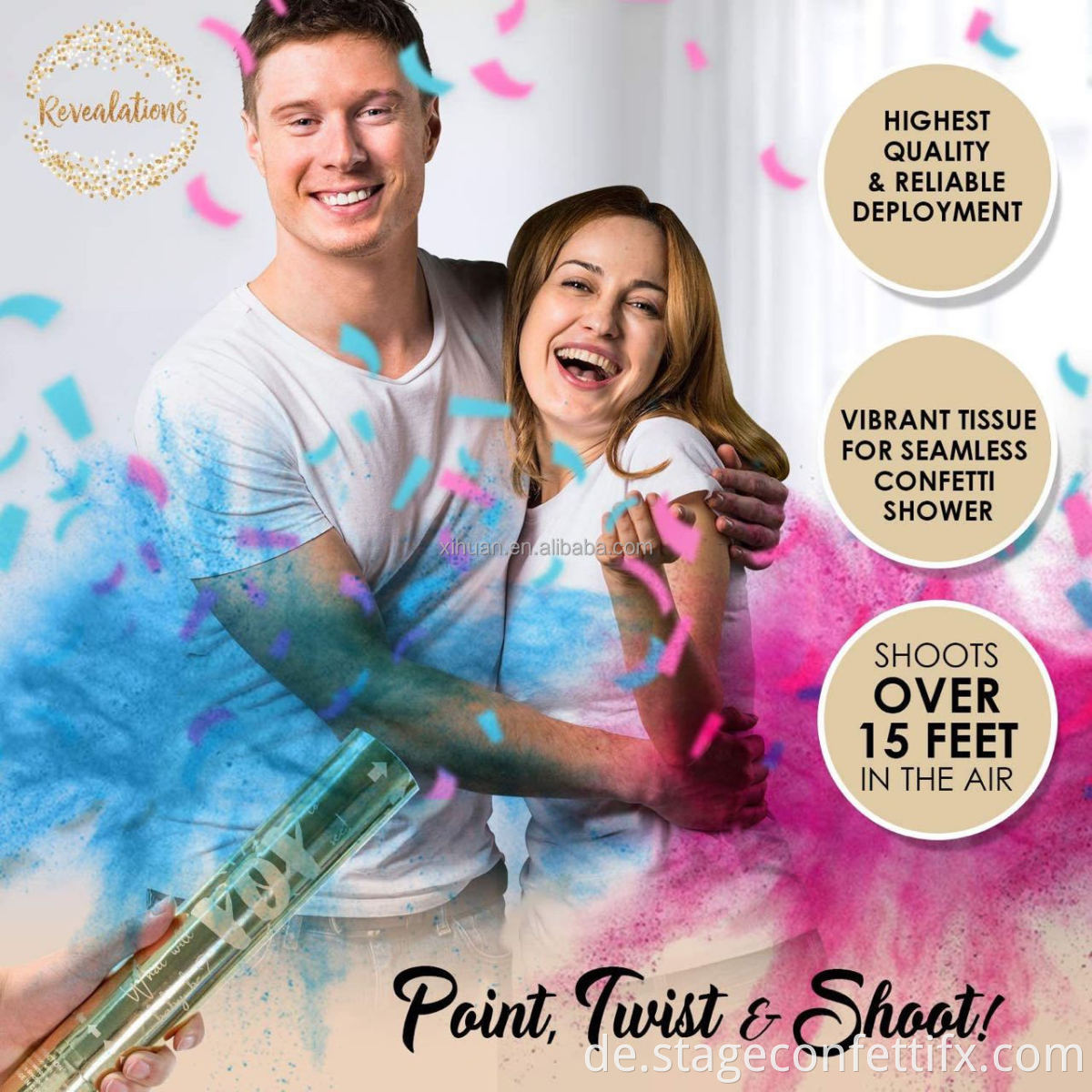 Geburtstagsfeier Hochzeit Konfetti Holi Pulver Konfetti Gender Party Popper